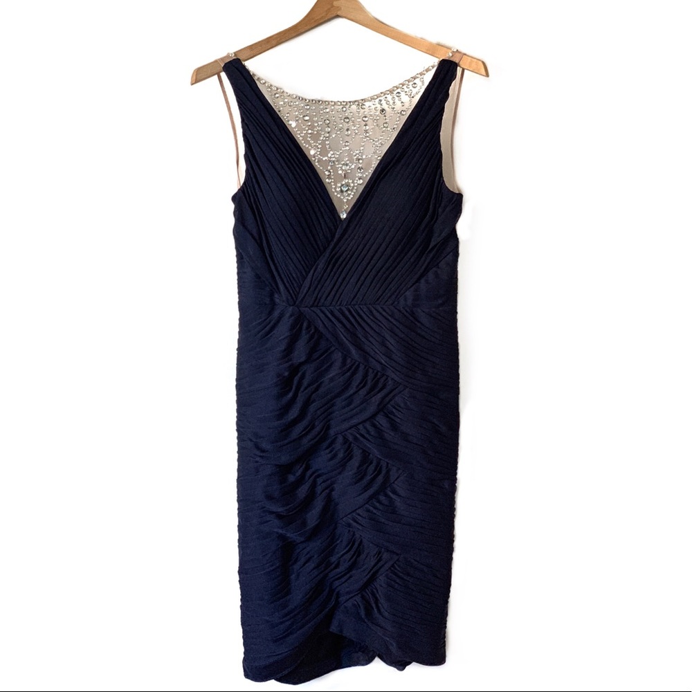 LE CHATEAU Embellished Lace Illusion Dress FORMAL